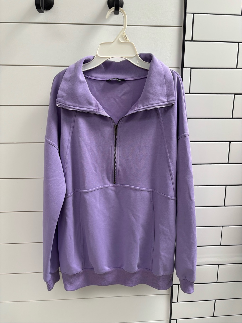 Lavender Half-Zip Pullover Sweater - Women's